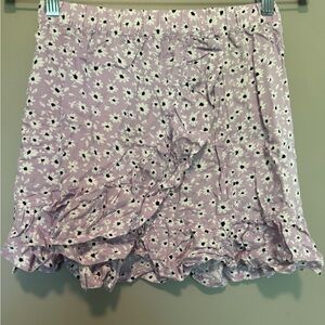 H&M Lilac purple floral wrap skirt women’s size 2 (XS)